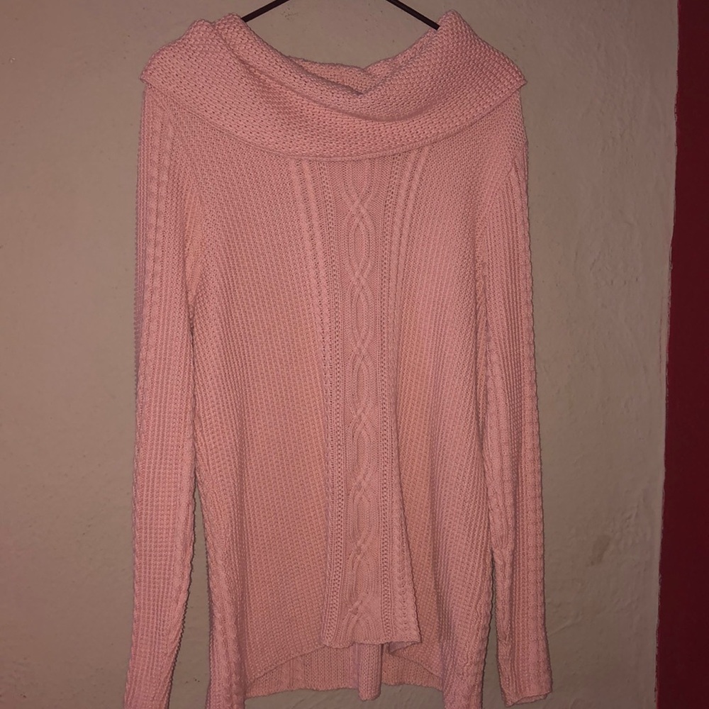 Jeanne Pierre Cable Knit Cowl Neck Sweater XL